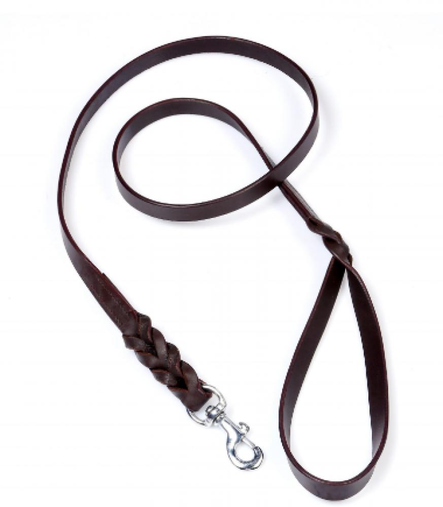 Bugsy Leather Dog Leash Brown