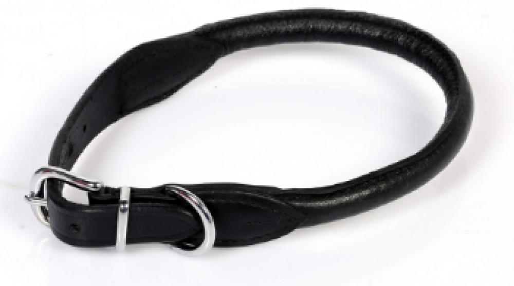 Capone Leather Dog Collar Black - L denim dog collar black l