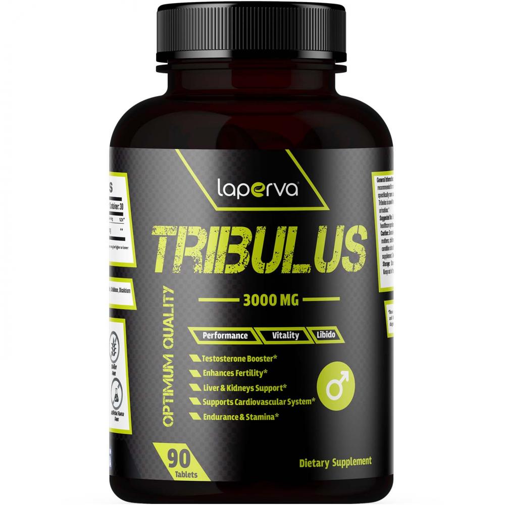 Laperva Tribulus, 3000 mg, 90 Tablets laperva milk thistle silymarin 80% 900 mg 60 tablets