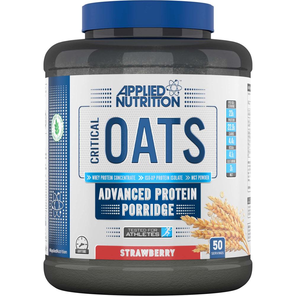 Applied Nutrition Critical Oats Protein Porridge, Strawberry, 3 Kg taali smoky barbeque protein puffs 60 g
