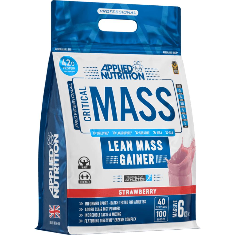 Applied Nutrition Critical Mass Lean Mass Gainz, Strawberry, 6 Kg applied nutrition critical mass lean mass gainz banana 2 45 kg