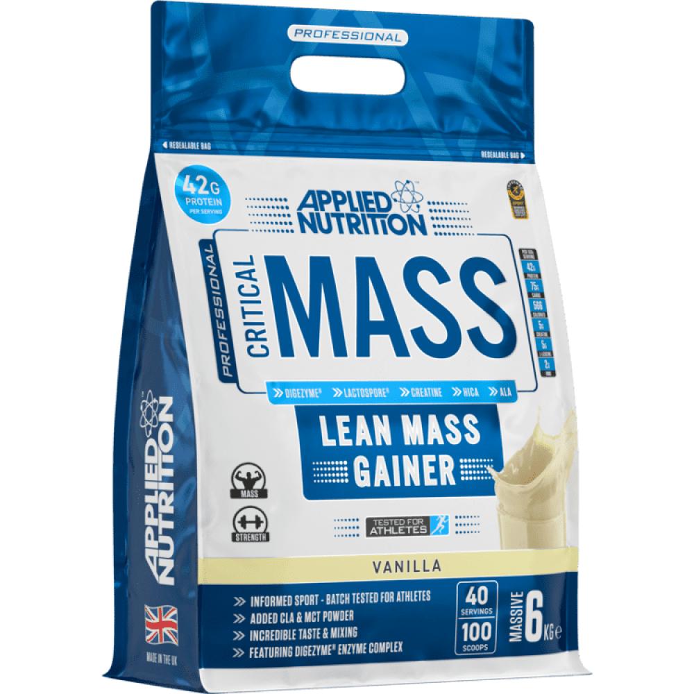 Applied Nutrition Critical Mass Lean Mass Gainz, Vanilla, 6 Kg bullymax pro series 11 in 1 muscle gain chew 300 g