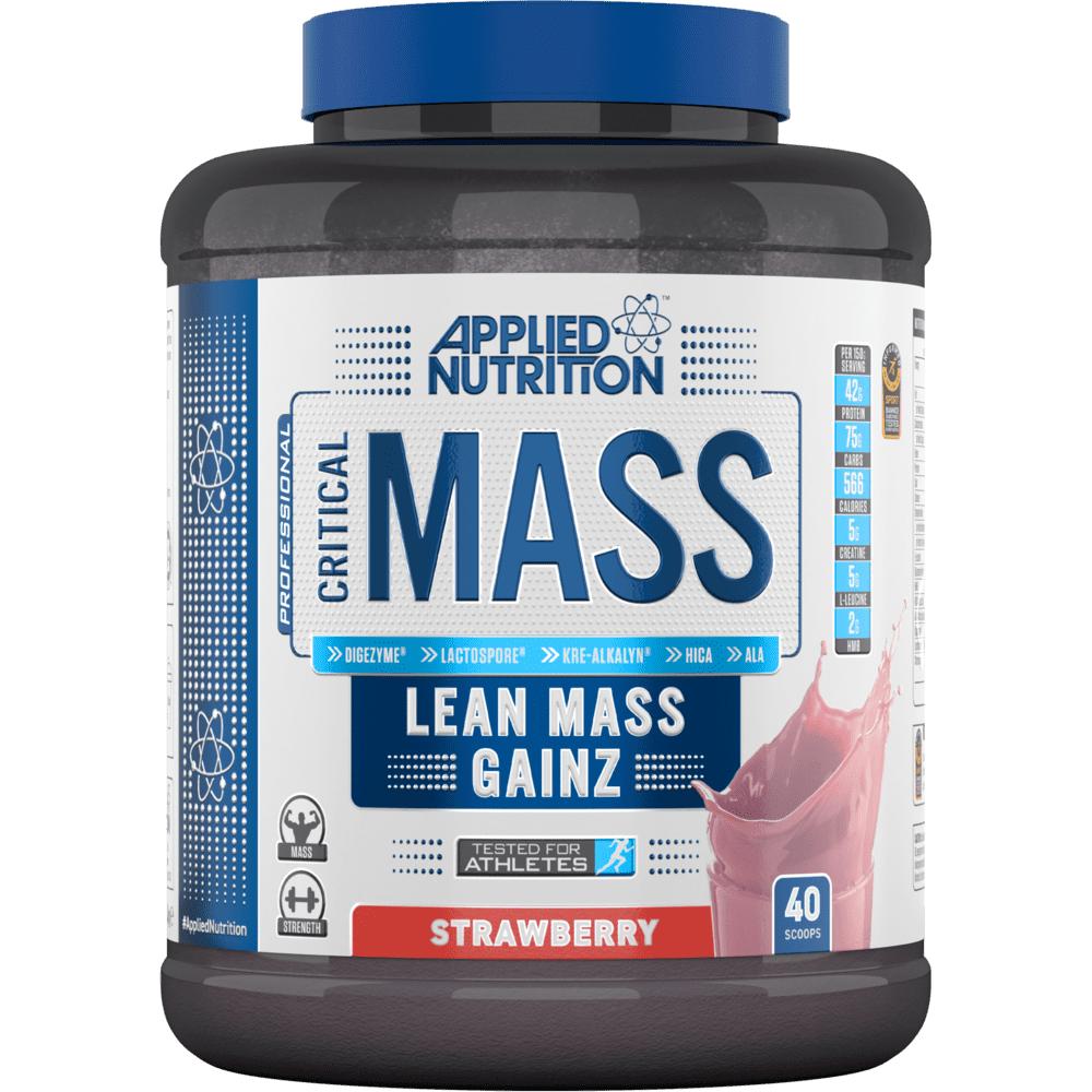 Applied Nutrition Critical Mass Lean Mass Gainz, Strawberry, 2.45 Kg bullymax pro series 11 in 1 muscle gain chew 300 g