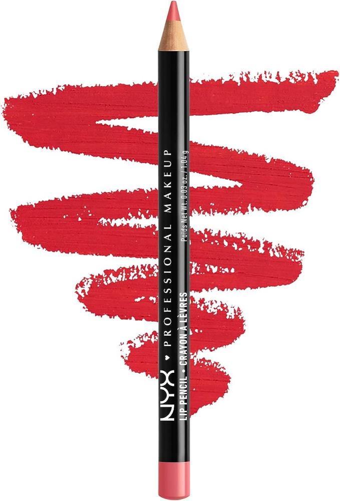 NYX \/ Lip pencil, Slim, 17 Hot red, 0.03 oz (1.04 g) new arrival matte velvet lip glaze waterproof lasting not easyto fade lip gloss lipstick makeup cosmetic lip tint makeup