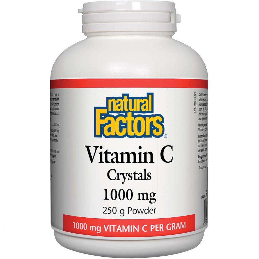 Natural Factors Vitamin C Crystals, 1000 mg, 250 Gm naturesplus immune vitamin c citrus flavored 500 mg 100 chewables