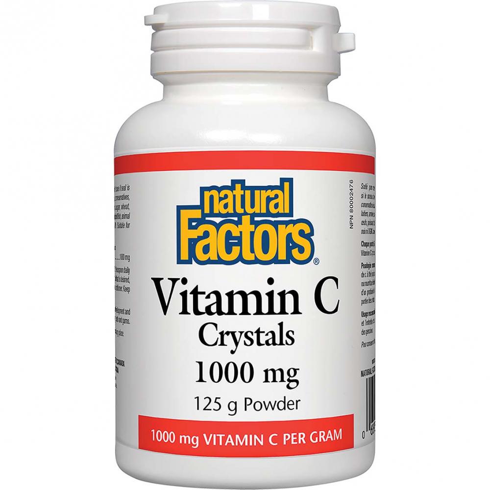Natural Factors Vitamin C Crystals, 1000 mg, 125 Gm natural factors vitamin c 500 mg tropical flavor 180 chewable wafers