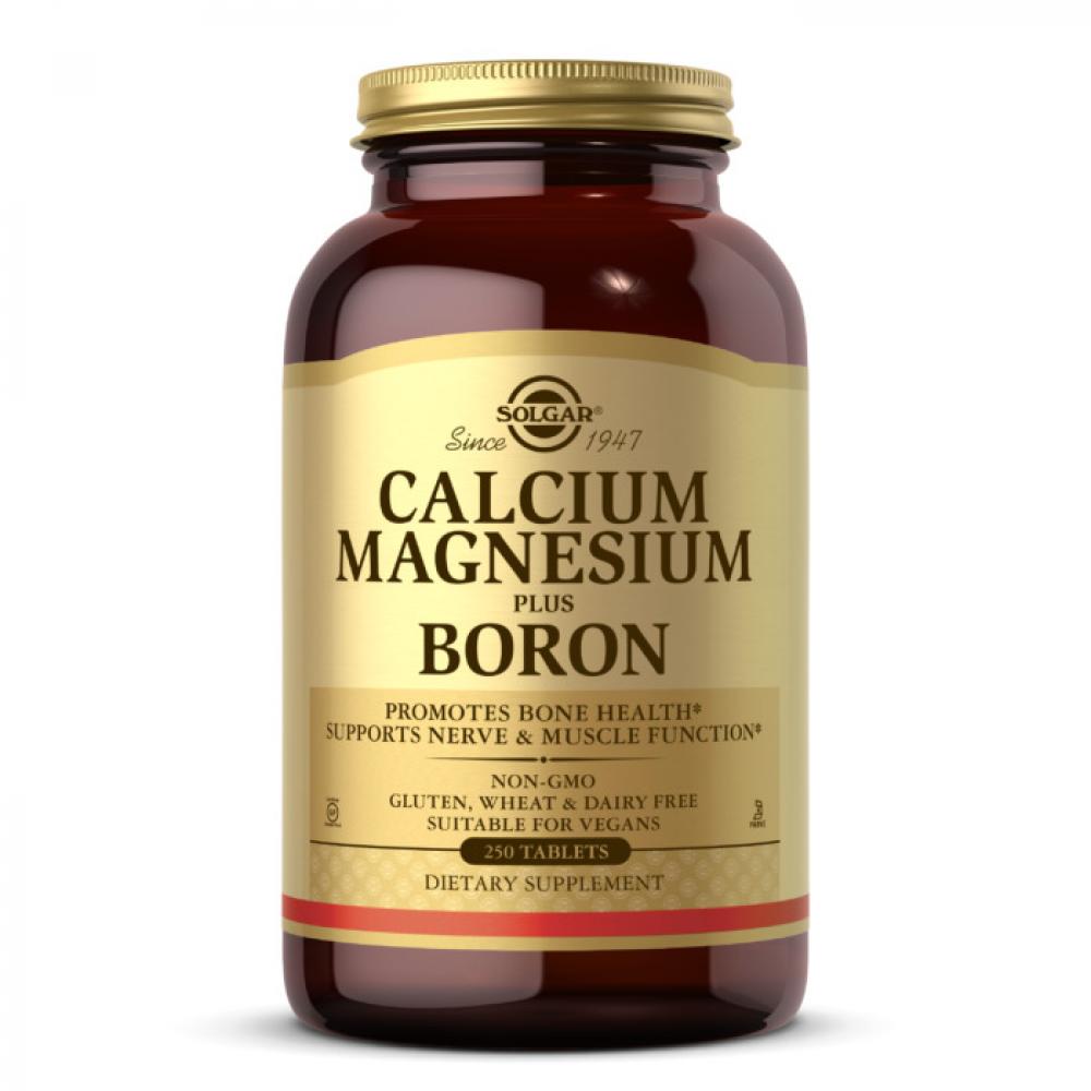 glucosamine calcium carbonate chondroitin calcium sulfate lubricates joints increases bone ddensity supports joint health Solgar Calcium Magnesium Plus Boron, 250 Tablets