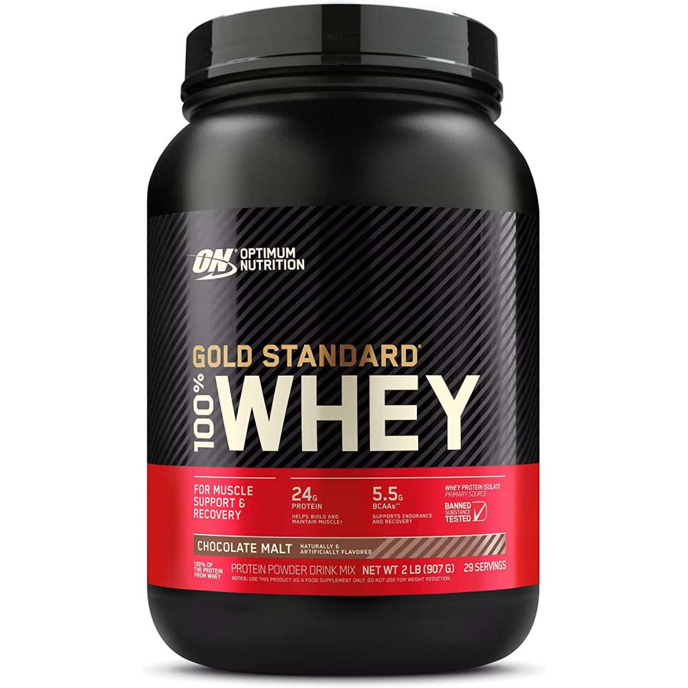 цена Optimum Nutrition Gold Standard 100% Whey Protein, Chocolate Malt, 2 LB