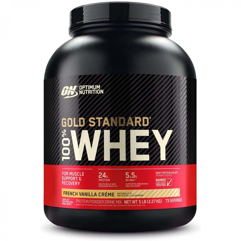 Optimum Nutrition Gold Standard 100% Whey Protein, French Vanilla, 5 LB applied nutrition iso xp 100% whey protein isolate vanilla 1 8 kg