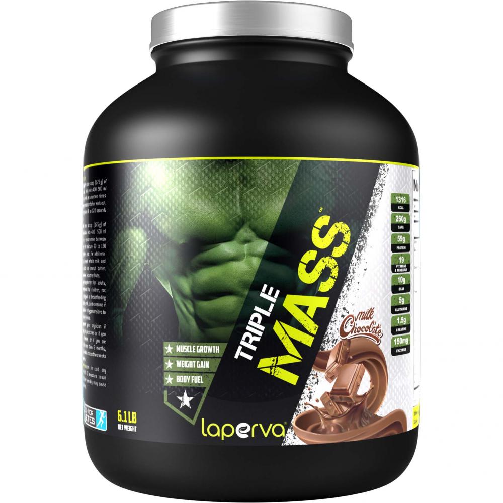 Laperva Triple Mass Gainer, Milk Chocolate, 6 LB bullymax pro series 11 in 1 muscle gain chew 300 g