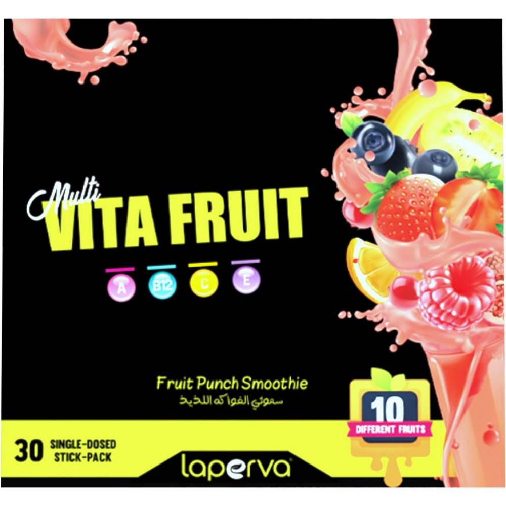 Laperva Multi Vita Fruit, Fruit Punch, 30 Stick Packs vkusvill apple banana raspberry and cherry puree 90 g