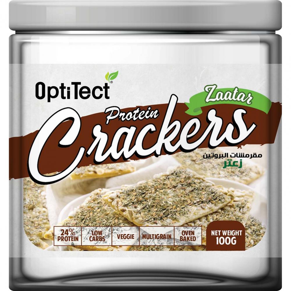 Optitect Protein Keto Diet Crackers, Thyme, 100 g flint rye wheat crackers with sour cream and herbs flavor 60 g
