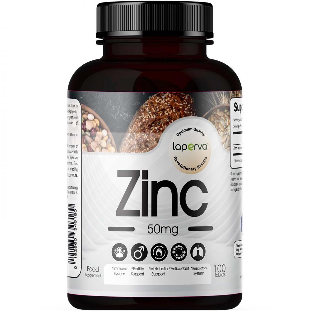 Laperva Zinc, 100 Tablets, 50 mg laperva natural vitamin c complex 2000 mg 50 tablets