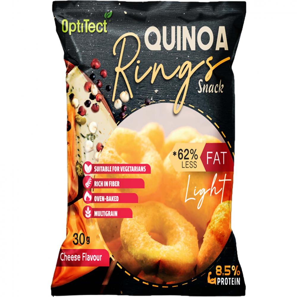 Optitect Quinoa Rings Snack, Cheese, 30 g max sport organic protein quinoa fettuccine 200 g