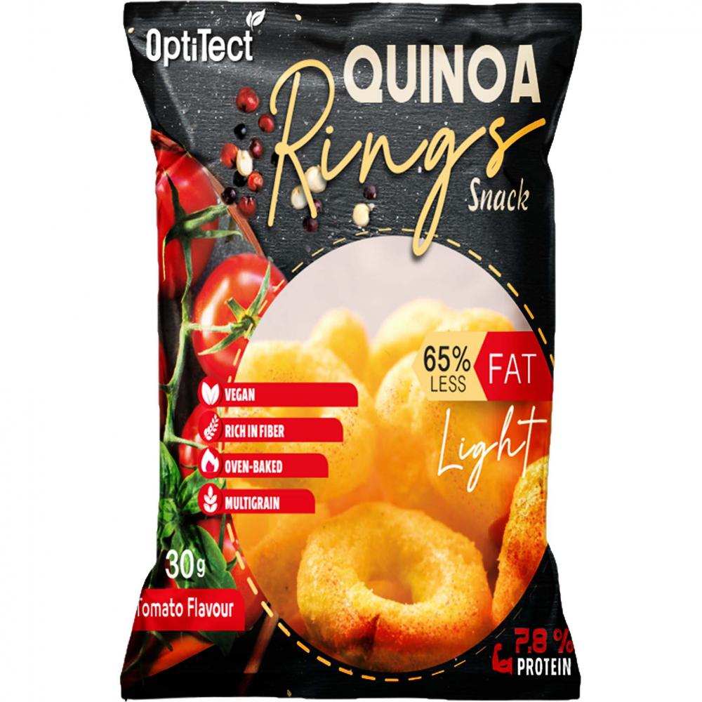 цена Optitect Quinoa Rings Snack, Tomato, 30 g