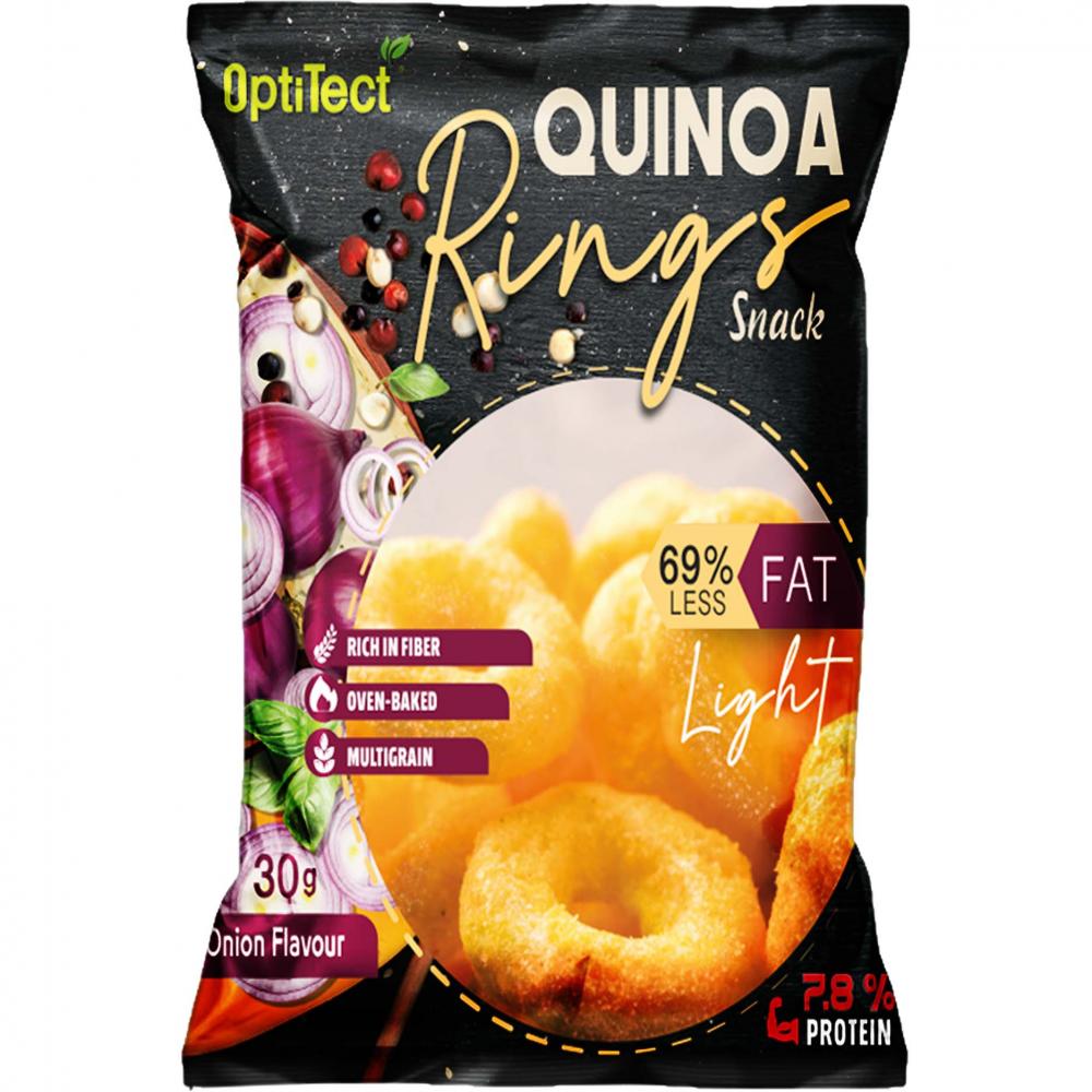 Optitect Quinoa Rings Snack, Onion, 30 g optitect quinoa rings snack tomato 30 g