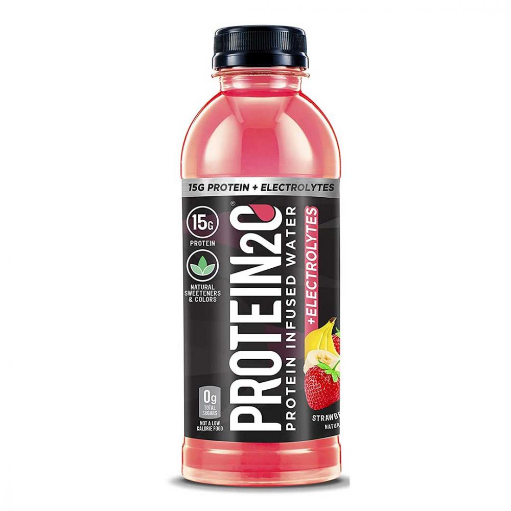 Protein2o Protein Infused Water Plus Electrolytes, Strawberry Banana, 500 ml sixstar elite series 100% whey protein plus strawberry smoothie 1 8 lbs 816 g