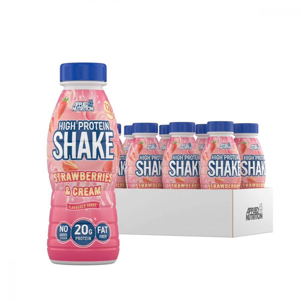 Applied Nutrition High Protein Shake, Strawberries Cream, 330 ml electric shaker bottle 400ml shaker bottles for protein mixes usb rechargeable protein shakes for coffee milkshakes