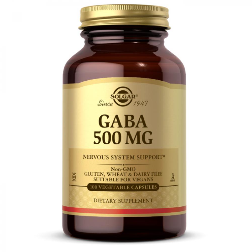 Solgar Gaba, 500 mg, 100 Vegetable Capsules solgar advanced 40 acidophilus plus 60 vegetable capsules