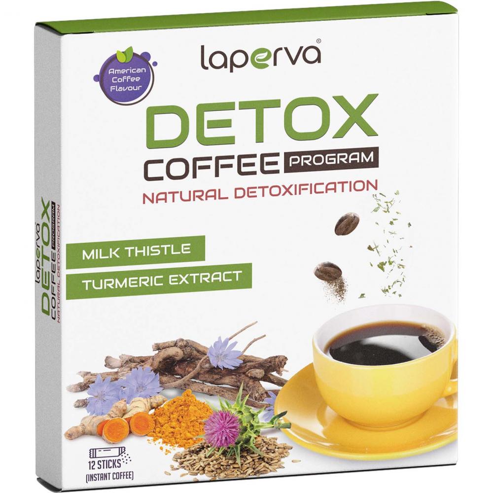 Laperva Detox Coffee, 12 Sticks laperva milk thistle silymarin 80% 900 mg 60 tablets
