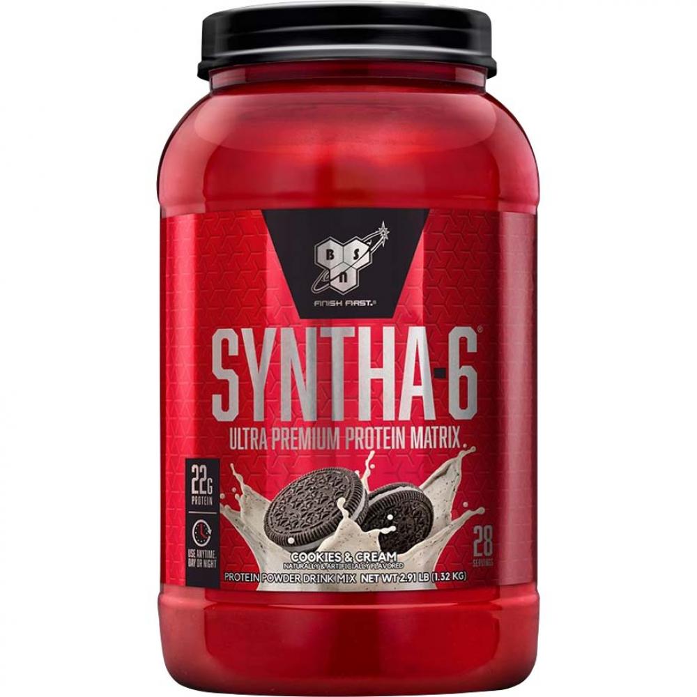 BSN Syntha-6 Whey Protein, Cookies and Cream, 2.91 Lb bsn syntha 6 ultra premium protein matrix powder drink mix chocolate peanut butter