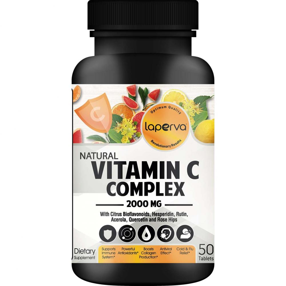 Laperva Natural Vitamin C Complex, 2000 mg, 50 Tablets laperva zinc 100 tablets 50 mg