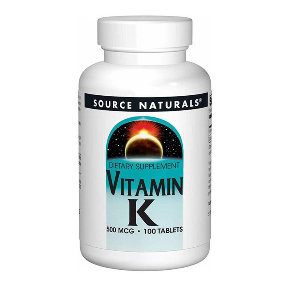 цена Source Naturals Vitamin K, 500 mcg, 100 Tablets