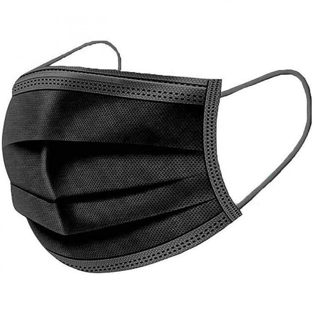 Optitect Disposable Black Mask, 50 Pcs disposable masks 3 layer non woven masks anti dust mouth face mask protection soft protective mask
