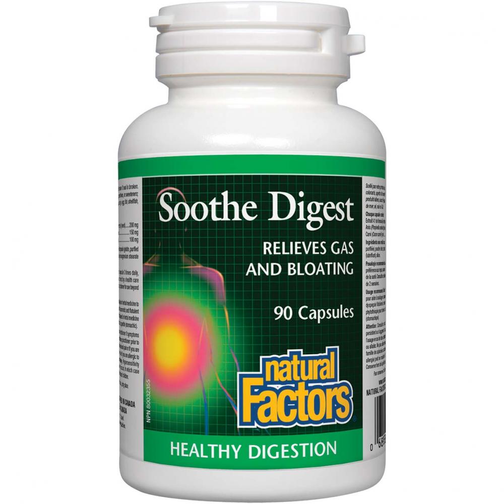 цена Natural Factors Soothe Digest, 90 Capsules
