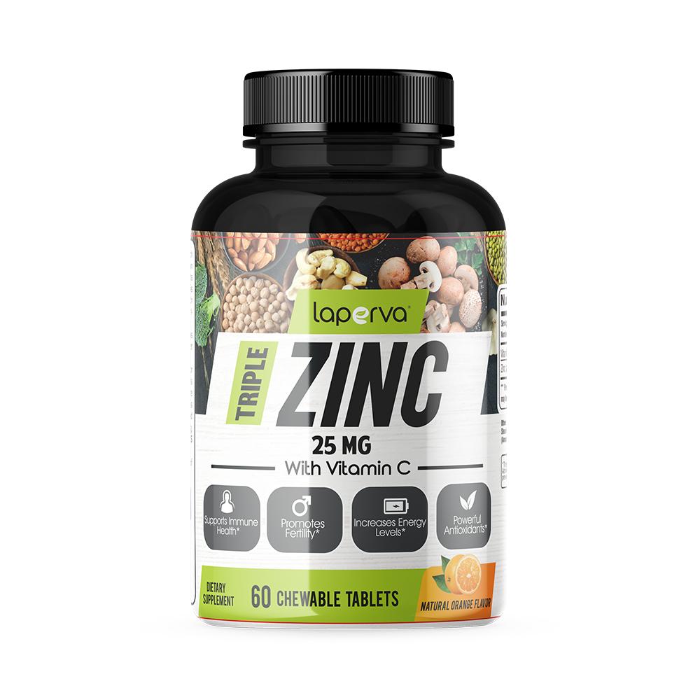 laperva zinc 100 tablets 50 mg Laperva Triple Zinc with Vitamin C Chewable Tabs, Orange, 60 Chewable Tablets