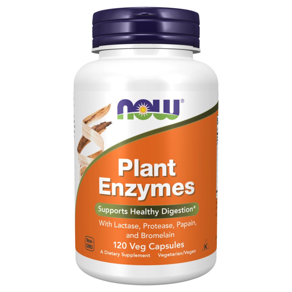 Now Plant Enzymes, 120 Veggie Capsules laperva digest care 18 plant based enzymes 30 veggie capsules