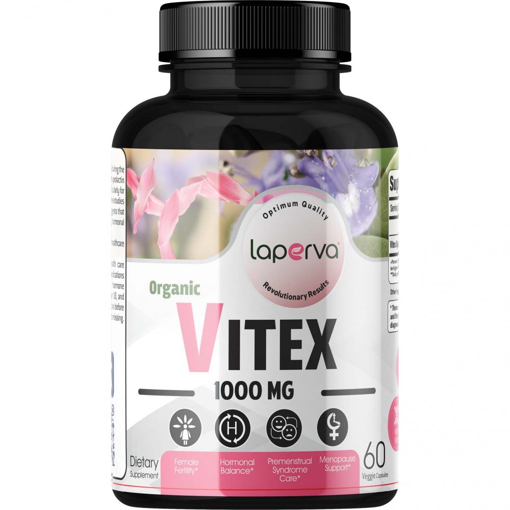 Laperva Organic Vitex, 1000 mg, 60 Veggie Capsules laperva coq10 200 mg 30 veggie capsules