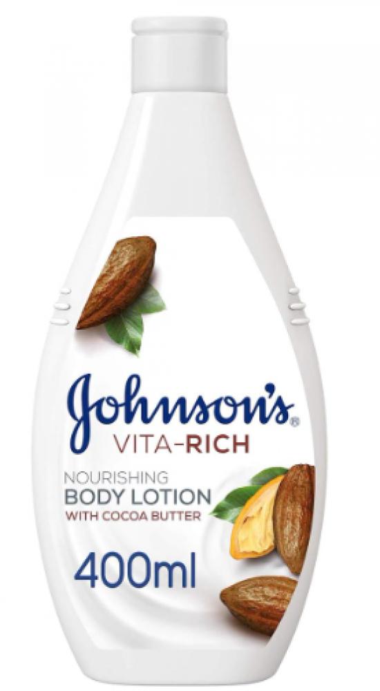 Johnson's, Body lotion, Vita-rich, Nourishing, Cocoa butter, 13.5 fl. oz (400 ml) johnson s body wash vita rich soothing rose water 13 5 fl oz 400 ml