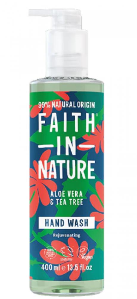 Faith In Nature, Hand wash, Aloe vera and tea tree, 13.5 fl. oz (400 ml) aloe vera oil