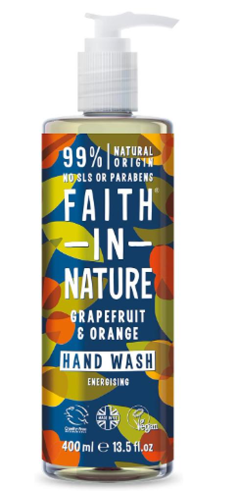 Faith In Nature, Hand wash, Grapefruit and orange, 13.5 fl. oz (400 ml) faith in nature body wash refreshing lemon and tea tree 13 5 fl oz 400 ml
