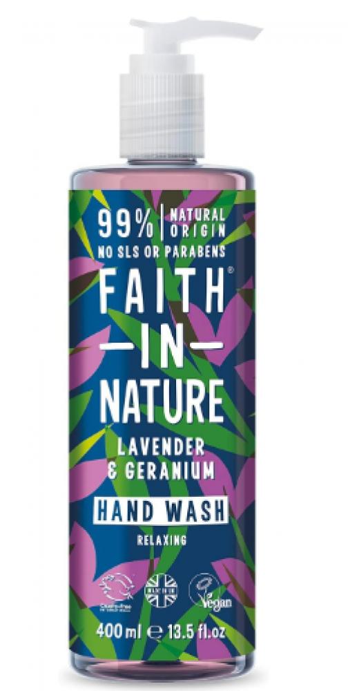 Faith In Nature, Hand wash, Lavender and geranium, 13.5 fl. oz (400 ml) faith in nature hand wash aloe vera and tea tree 13 5 fl oz 400 ml