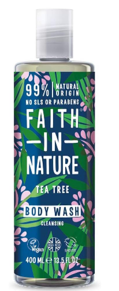 Faith In Nature, Body wash, Tea tree, Cleansing, 13.5 fl. oz (400 ml) faith in nature body wash aloe vera rejuvenating 13 5 fl oz 400 ml