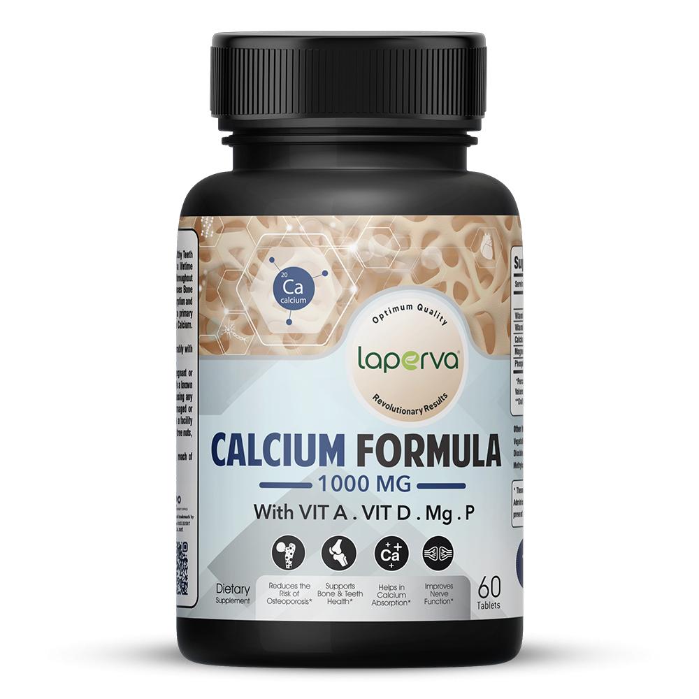 Laperva Calcium Formula, 1000 mg, 60 Tablets microscopic model structure of a bone 80 times magnification bone structure model tubular bone model