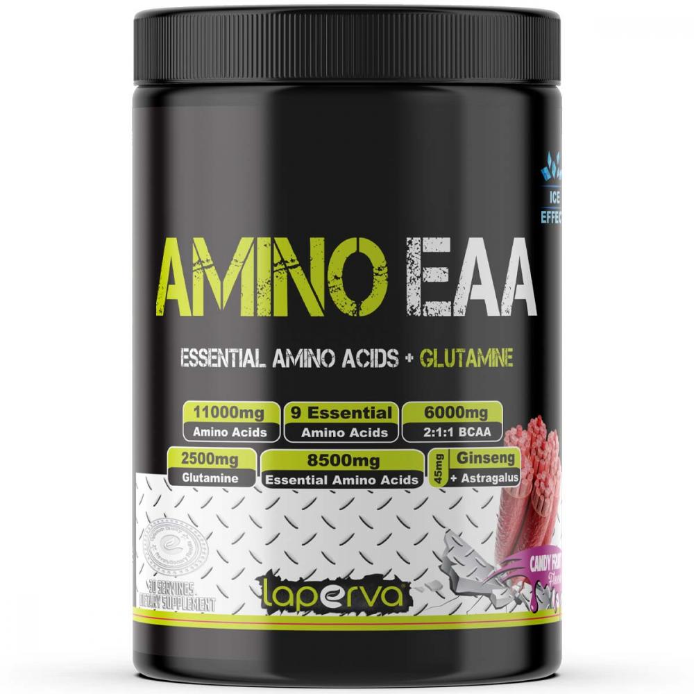 Laperva Amino EAA + Glutamine, Candy Fruit, 390 Gm laperva triple bcaa candy fruit punch 30