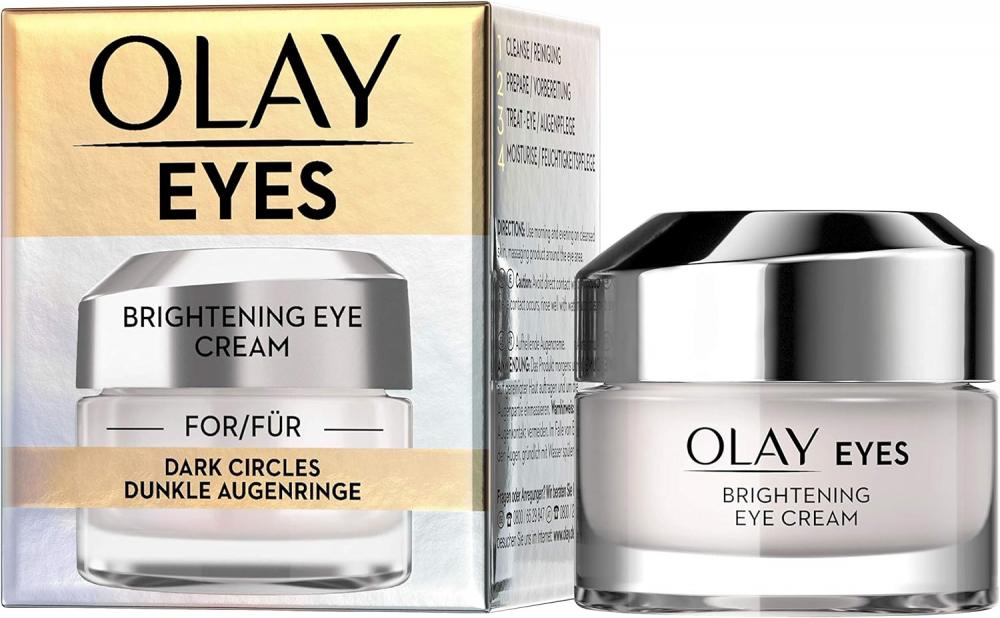 Olay, Eye cream, Brightening for dark circles, Vitamin B3 and caffeine, 0.5 fl. oz (15 ml) cerave skin renewing eye cream for wrinkles under eye cream with caffeine peptides hyaluronic acid niacinamide and ceramides for fine lines