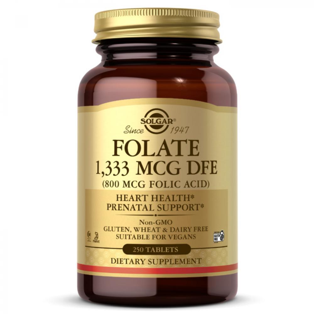 Solgar Folic Acid, 800 mcg, 250 Tablets витамины k2 и k1 garden of life code vegan k complex vitamin for bone strength and heart health 60 капсул