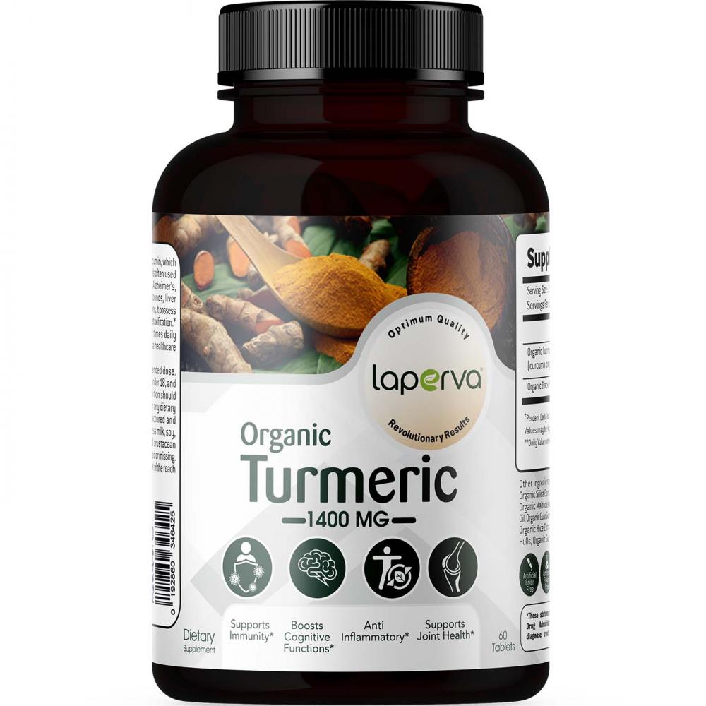 Laperva Organic Turmeric, 1400 mg, 60 Tablets laperva organic ashwagandha 2025 mg 60 tablets