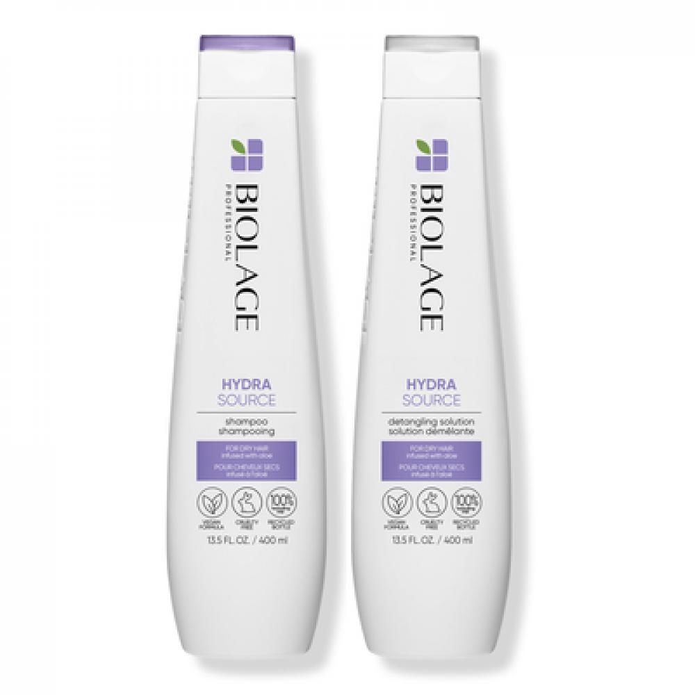 Biolage Hydra Source Shampoo and Conditioner duo fresh line anti frizz hair value pack