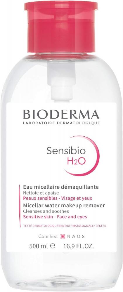 makeup removing micellar water clear with chamomile and eucalyptus extract 250 ml BIODERMA, Micellar water, Sensibio H2O, Sensitive skin, 16.9, fl.oz (500 ml)