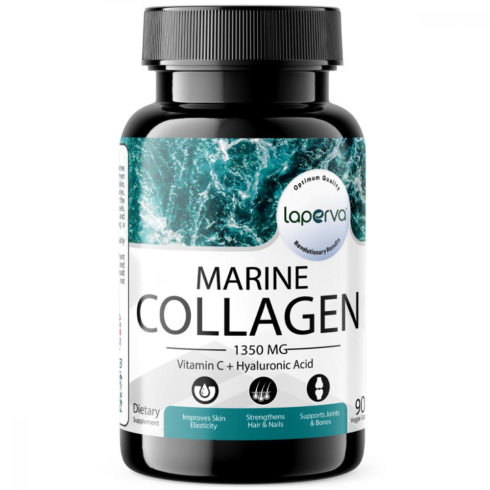 Laperva Marine Collagen, 90 Veggie Capsules, 1350 mg laperva spirulina 2000 mg 180 veggie capsules