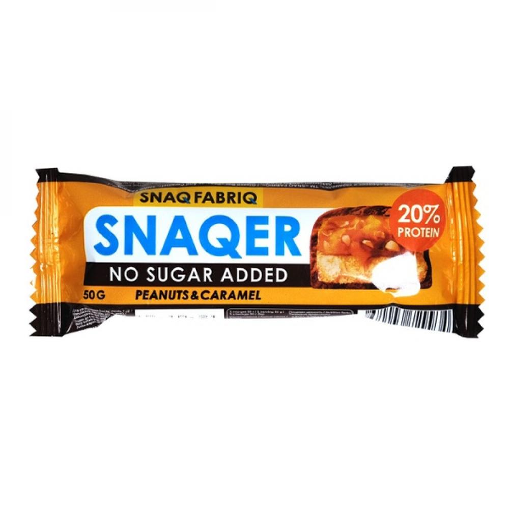 snaq fabriq snaqer glazed protein bar 50g hazelnut and caramel Snaqer Sugar-Free Bar With Peanuts And Caramel 50 g