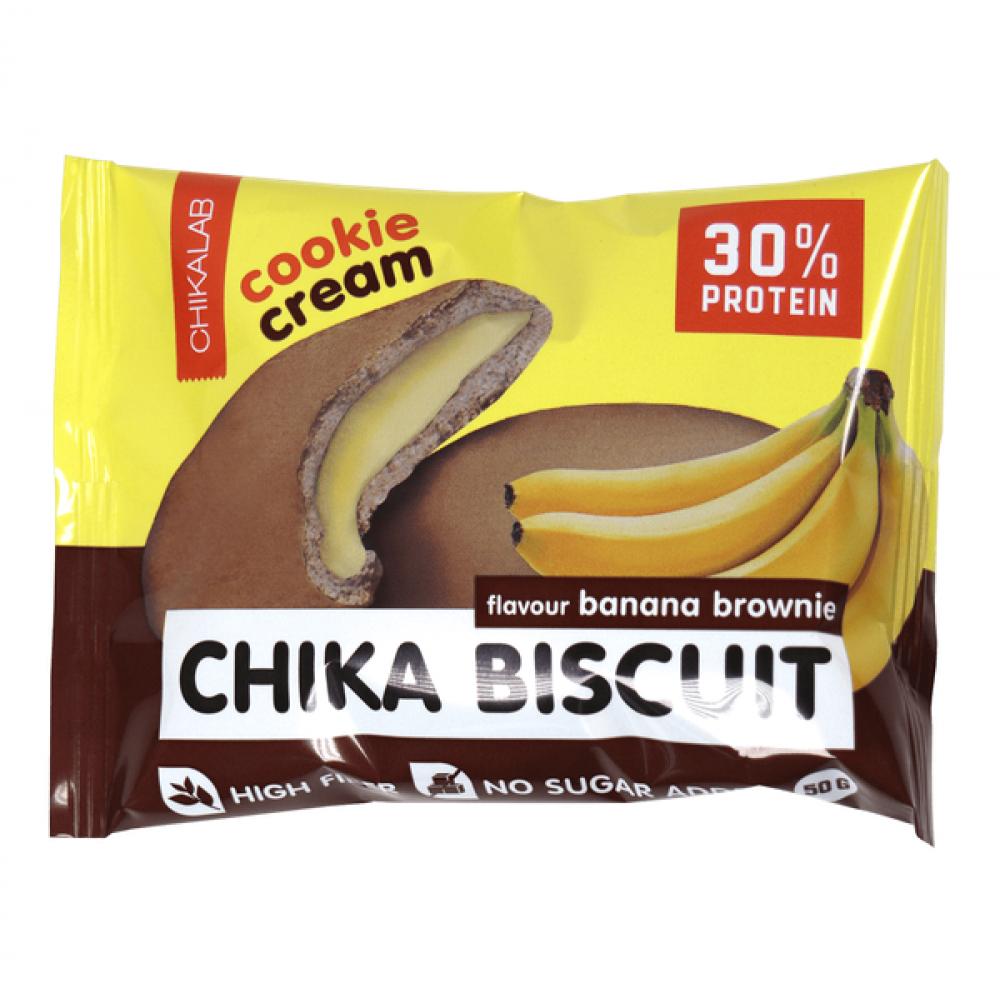 Chika Biscuit Protein Biscuit 50g Banana Brownie chika biscuit protein biscuit 50g creamy brownie