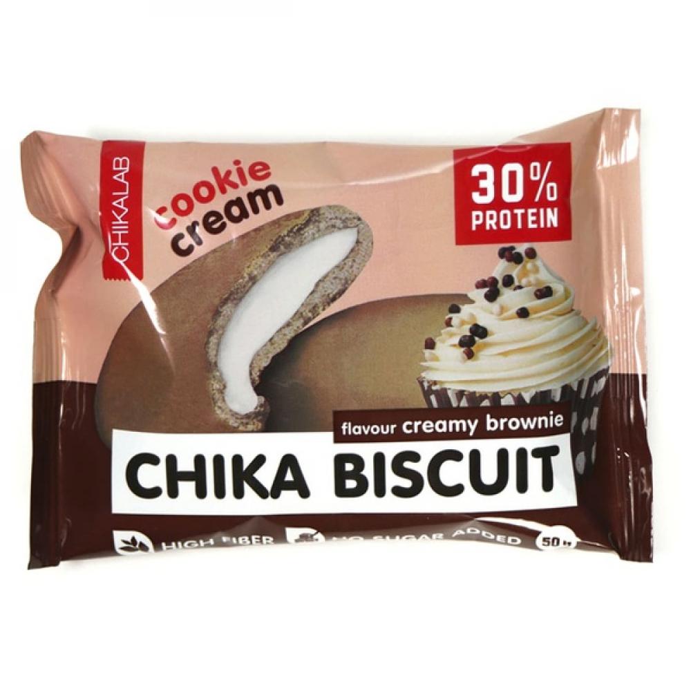 Chika Biscuit Protein Biscuit 50g Creamy Brownie chika biscuit protein biscuit 50g coconut brownie