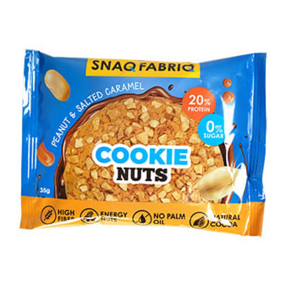 SNAQ FABRIQ Cookie Nuts 35g, Peanut Dessert With Salted Caramel snaqer sugar free bar with peanuts and caramel 50 g