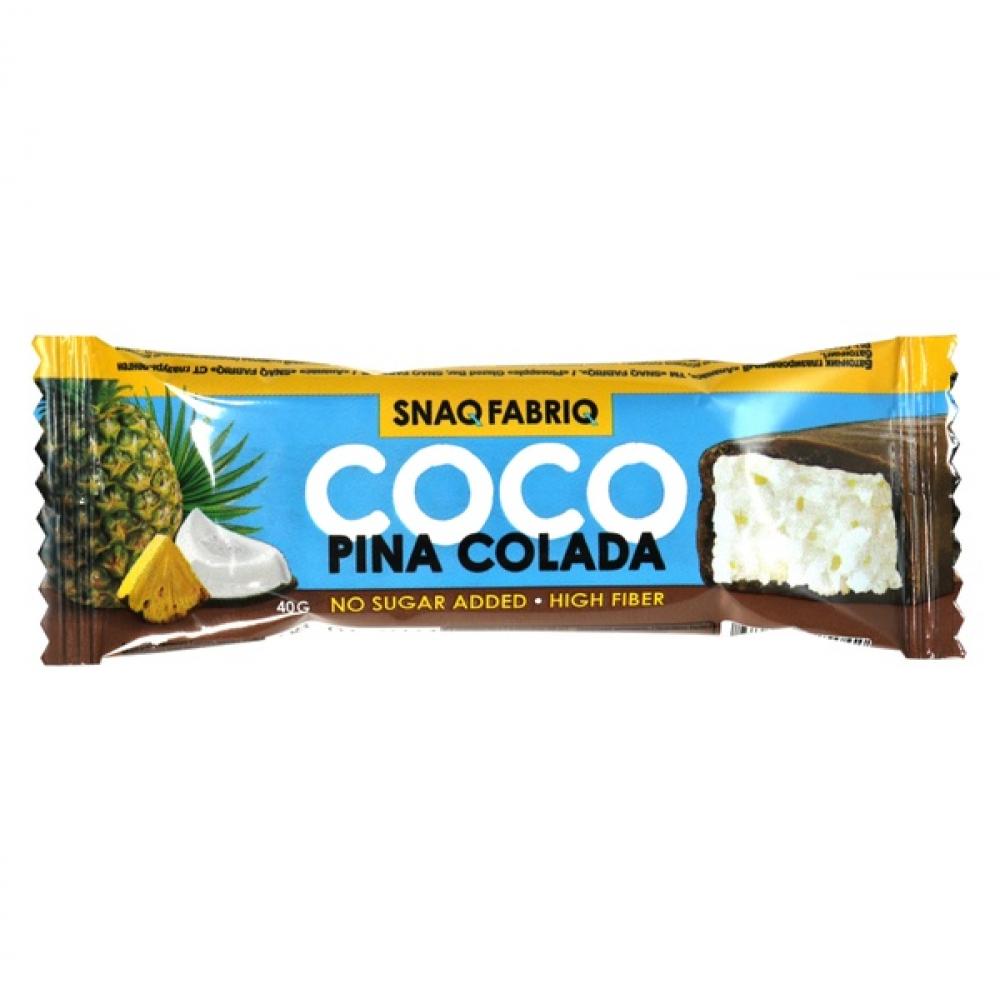 Snaq Fabriq Coco Sugar Free Coconut Bar Pina Colada 40G chikabar white chocolate covered protein bar with pistachio cream 12x60g